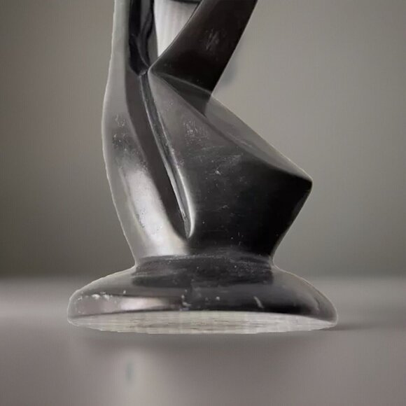 Abstract Hand Carved Kisii Soapstone Couple Figurine Art Sculpture Statue Kenya - Picture 10 of 12